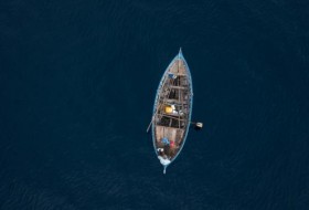 受天气影响的法属波利尼西亚双体船水手和狗靠雨水生存，生鱼，技能